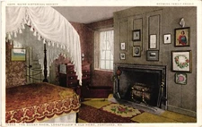 The Guest Room Longfellow Old House Portland Maine ME c1910 Vintage Postcard