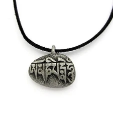Buddhist Mantra Mani Stone Necklace 