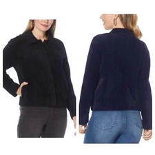 DG2 by Diane Gilman Fuzzy Knit Sweater Jacket