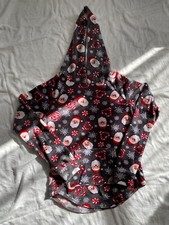 No Boundaries Women's Grey Fuzzy Santa Claus Pullover Hoodie Size S/CH 3-5 