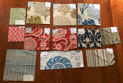 TRAVERS by Zimmer + Rohde 12 pcs Mixed Lot 7 1/4'' - 19 3/4'' Fabric Samples