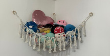 Plüsch Stofftier Netz Hängematte Aufbewahrung Spielzeug Makramee Wand Ecke Boho Organizer