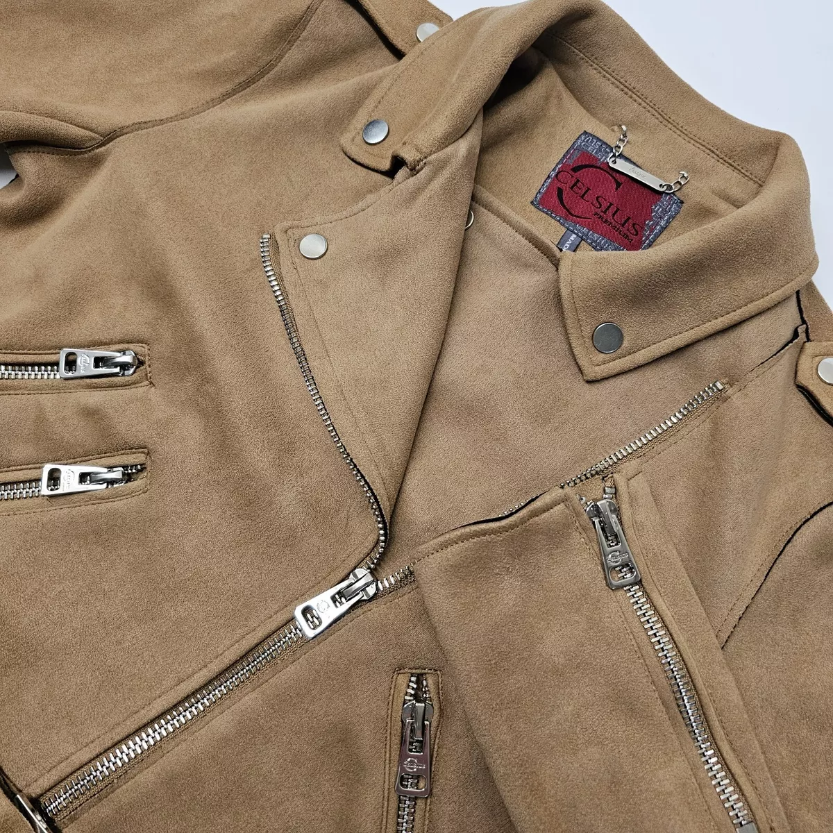 Premium faux 2025 suede biker jacket