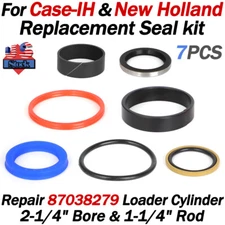 87038279 Hydraulic Loader Cylinder Replacement Seal Kit 2-1/4" bore & 1-1/4" Rod