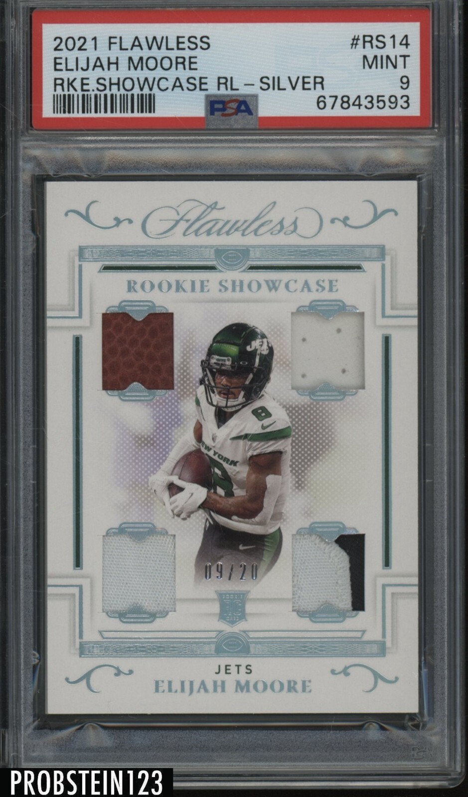 Elijah Moore Panini Flawless Rookie Showcase Relics #RS14 Silver