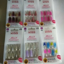 Kiss Jelly Fantasy Coffin Stiletto Artificial Nails YOU CHOOSE