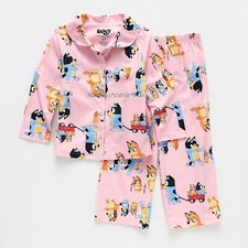 Bluey Girls Pajamas Size 2T 3T 4T Toddler Top Pants Button Coat Shirt Set Dog 4