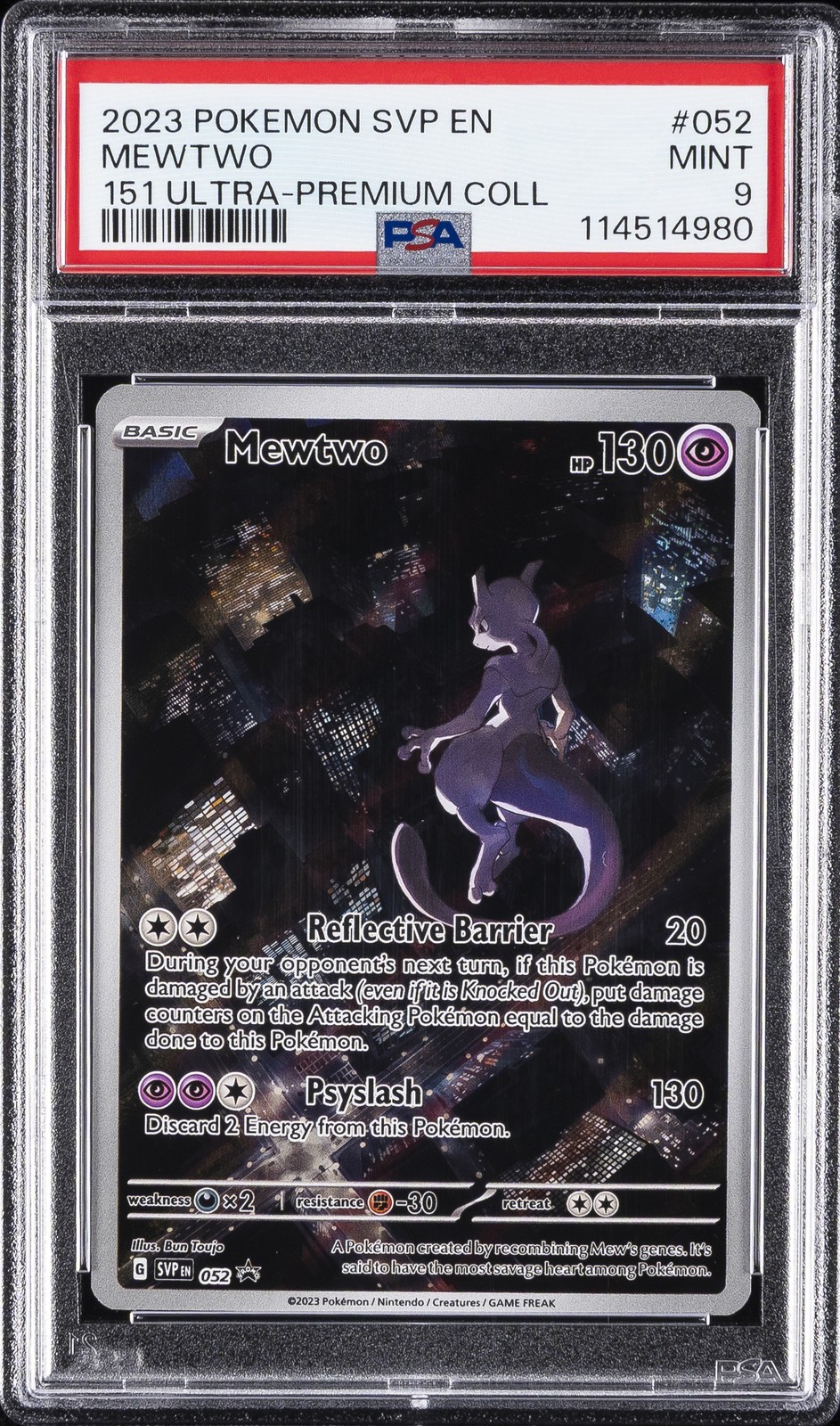 2023 POKEMON SVP EN-SV BLACK STAR PROMO #052 MEWTWO PSA 9