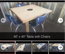 Joes Crab Shack Mesquite TX Seafood Table 40 X 40 + 4 Chairs Crawfish Table