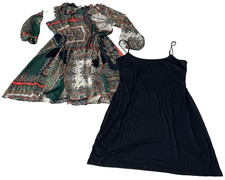 Tommy Hilfiger Sheer Dress And Slip Womens Size L 12-14 Multicolor Long Sleeve