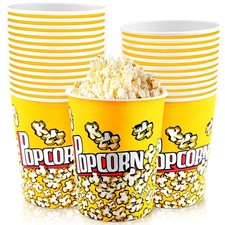 25 Pack 32oz Paper Popcorn Containers Disposable, for Party  Movie Use New