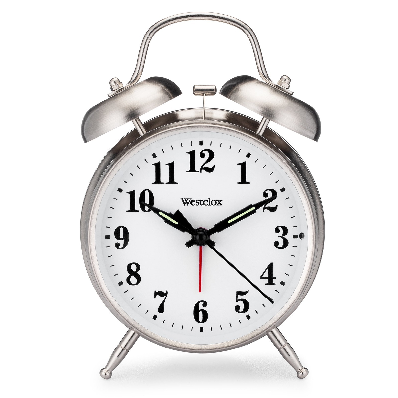 Classic Silver Twin Bell Alarm Clock Model 70010AWM