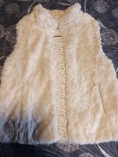 Mädchen warme Kunstfell Weste v. Zara, Gr. 12, hellbeige, sehr guter Zustand