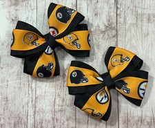 Pittsburg Steelers NFL 3  Hair Bow, Pittsburg Steelers Football Hairbow