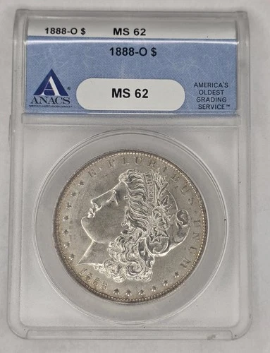 1888  O Anacs BLUE Morgan Dollar $1 Early ANACS MS62 New Orleans