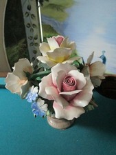 Original Italian Capodimonte Gorgeous Roses Bouquet Hand Made 11 X 11" Ac