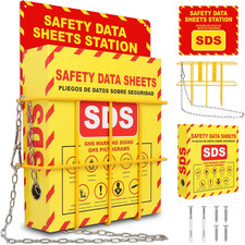 SDS MSDS Binder and Wall Station Bilingual Yellow 2 Inch Safety Data Sheet 3 Rin