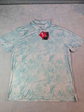 Puma Golf Polo Mens XXL White Blue Hawiian Print Short Sleeve Shirt Floral NWT