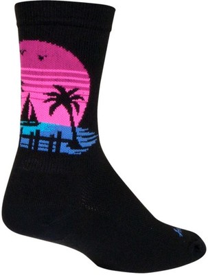 SockGuy Sunset Crew Socks Small/Medium Unisex Black