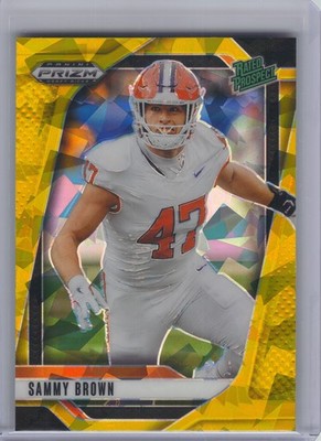 2025 Panini Prizm Draft Picks #153 Sammy Brown Prizms Gold Ice Clemson Tigers