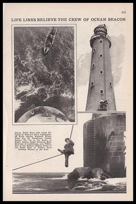 Bishop Rock Lighthouse 1931 article  Life Lines Relieve the Crew of Ocean Beacon
