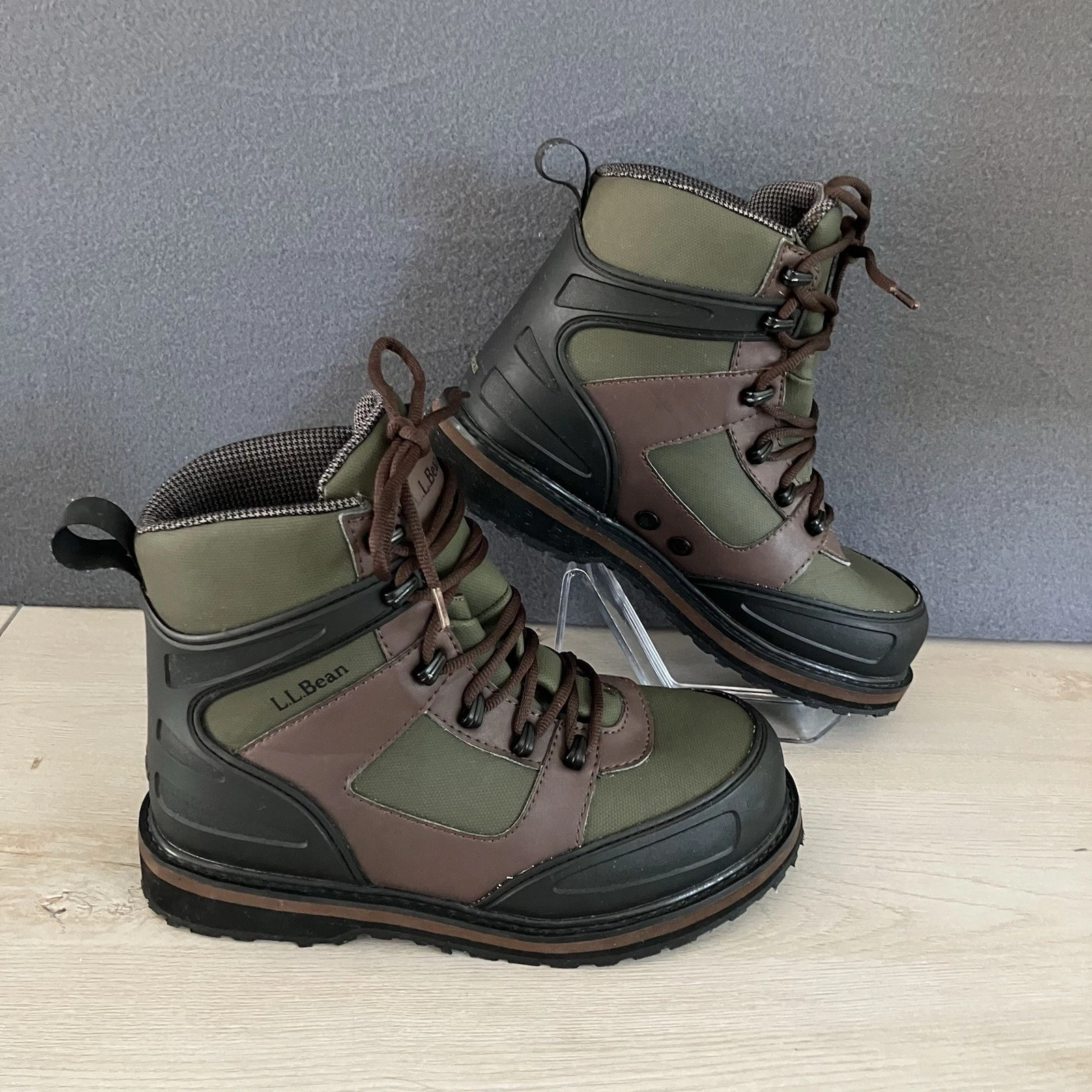 LL Bean Womens 6 Wide Wading Fishing Boots Waterproof River Studded EVA Foam