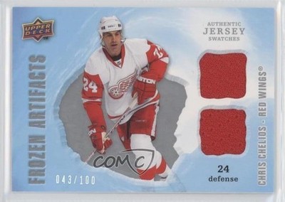 2008 Upper Deck Artifacts Frozen Jersey Dual Silver 43/100 Chris Chelios HOF 2d8