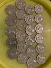 SHELL 1968 MR PRESIDENT Coin Game TOKENS LOT of 23 Aluminum