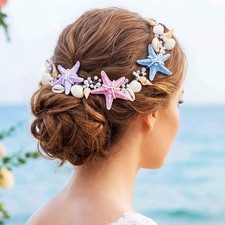 Pearl Seashell Starfish Bride Wedding Hair Vine Bridal Headband Accessories
