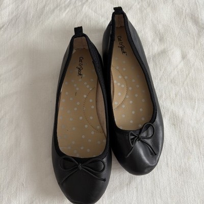 Cat & Jack Black Bow Ballet Flat Girls' US size 13 Shoes