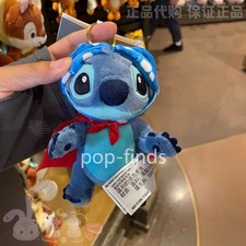 Authentic Disney Stitch with cloak Plush Keychain Keyrings disneyland bag charm