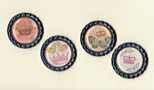 FOUR CROWNS Four BLACK Bottle Cap HANDMADE Accents scrapbooking
