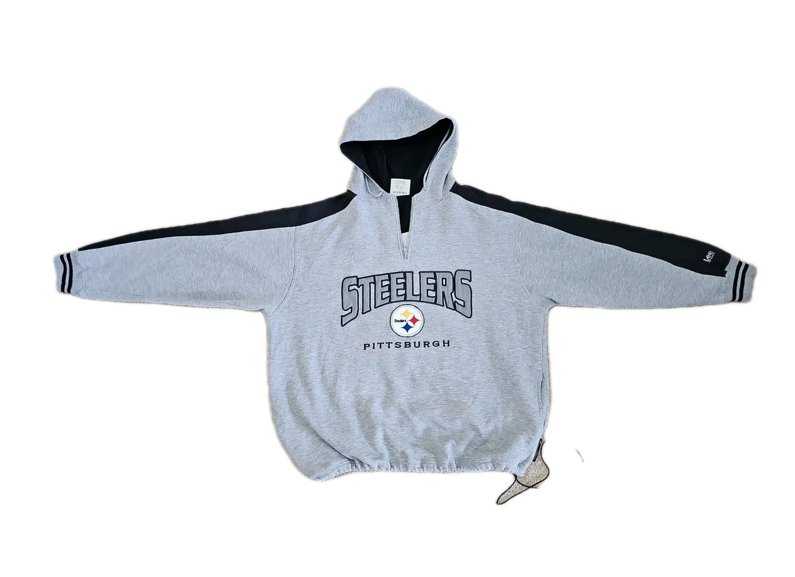 VINTAGE Lee Sport Pittsburgh Steelers Sweater Mens Size XL Hoodie Fleece Zip