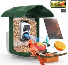 ® PAV- Smart Bird Feeder with Camera Solar Powered, 64GB Card & 2K HD Record Vid