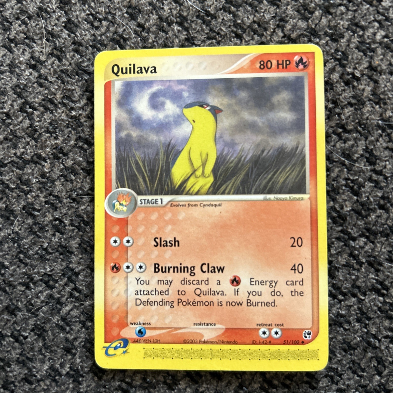 2003 Pokemon EX Sandstorm # 51 Quilava PSA 8