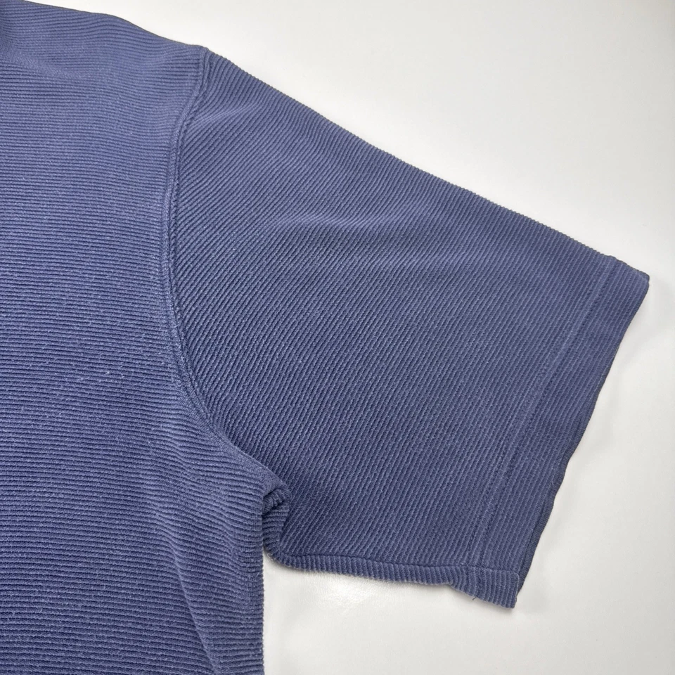 Camisa de manga corta azul mezcla de seda Johnston & Murphy para hombre talla L Foto 3 de 4