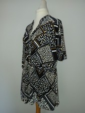 Julipa leopard geometric patchwork tunic shirt dress elasticated waist Size 20