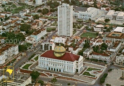 Manaus Brazil Aerial view with Amazonas Theatre