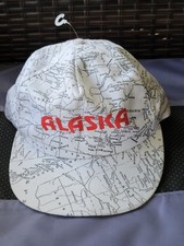VINTAGE Alaska Hat Cap Snap Back White In Pre Owned Condition Made In Usa V2