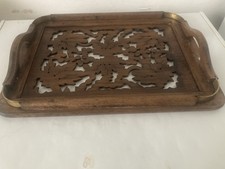 Vintage Carved Wooden Serving Tray
