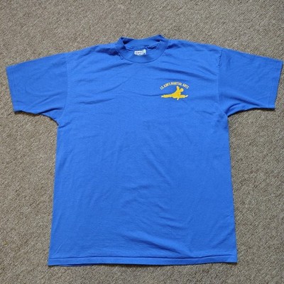 Vintage T-Shirt Men XL Blue KIMS MARTIAL ARTS Graphic Short Sleeve Single Stitch