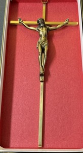 Metal Cross Jesus Crucifix 10 inches tall w/ Box