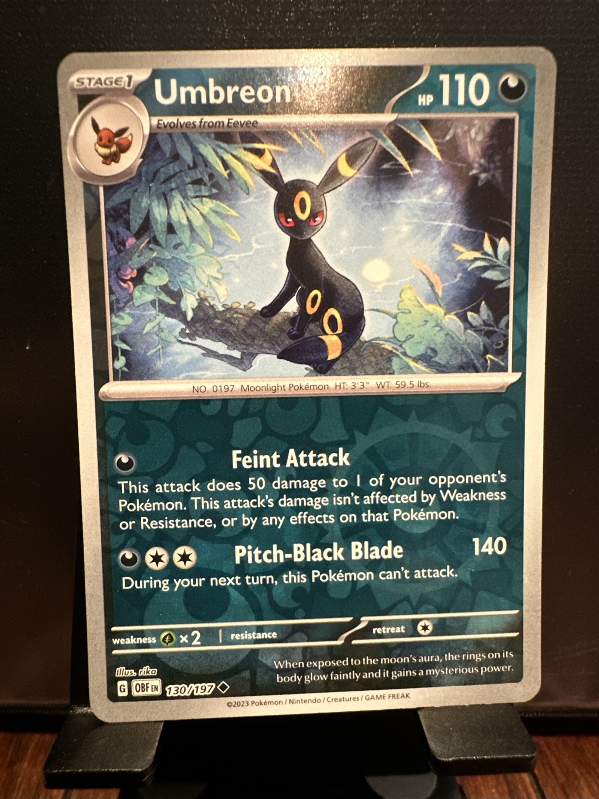 Pokemon TCG Umbreon 130/197 Sv03: Obsidian Flames Reverse Holo Card Pokemon