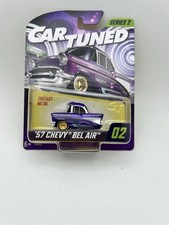 Car Tuned Series 2 '57 Chevy Bel Air #02 Purple Lowriders Gold Wheels
