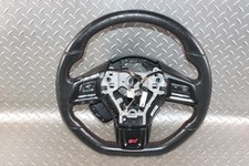 18-21 Wrx Sti Worn Black Leather Red Stitching Flat Bottom Steering Wheel Oem
