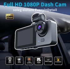 Triple Lens Dash Cam WiFi 1080P, Car Camera Front Inside Rear, Night Vision