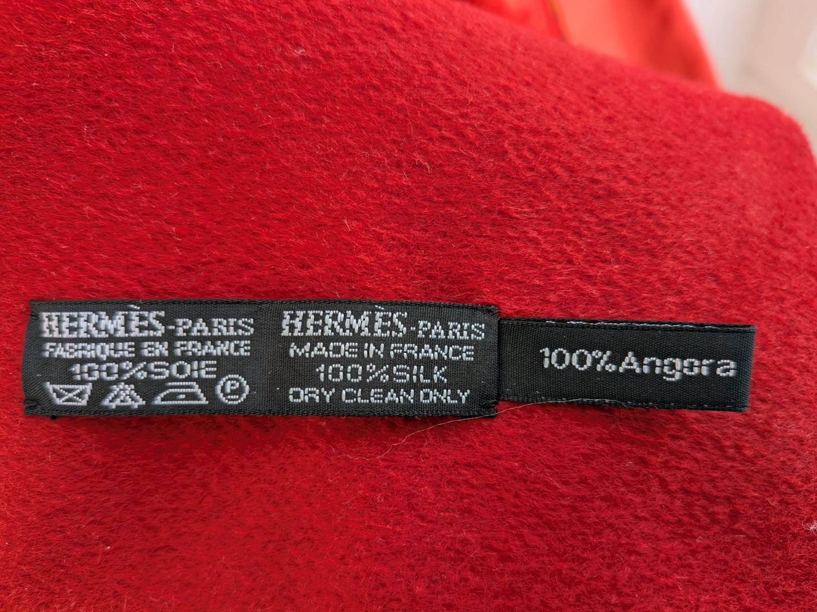 HERMES scarf, rectangular, double layered angora … - image 11