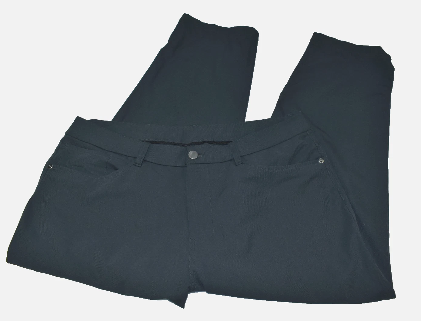 Lululemon ABC Relaxed Fit Men Pants Size 34x26 Black Stretch 5 Pocket LM5AXSS