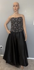 Vintage Jovani Black Beaded Evening Gown Prom Wedding dress Maxi Fit & Flare
