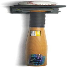 Baseball Bat Rack Ball Display Holder, Solid Wood Vertical Wall Mount Bracket fo